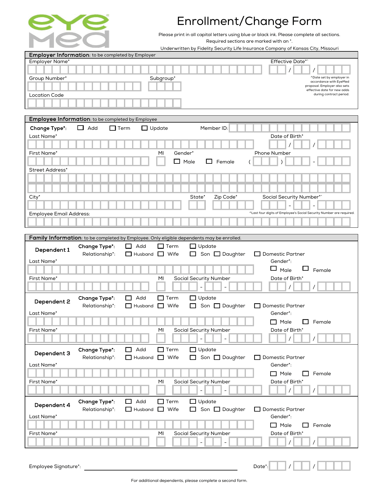 EyeMed Enrollment Form